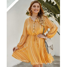 European and American Large size women's spring and summer long sleeve dresses 2020 new Bohemian dresses
